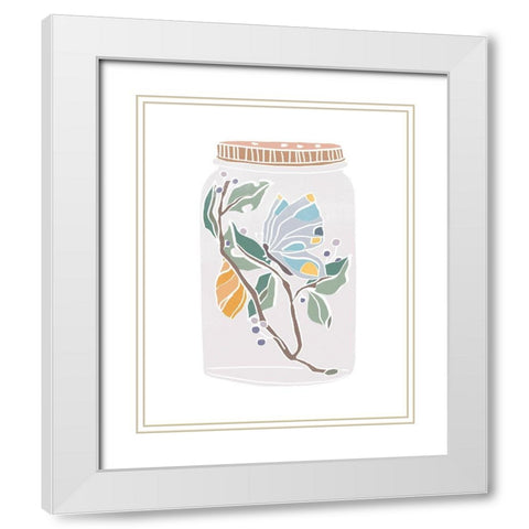 Nature Jar III White Modern Wood Framed Art Print with Double Matting by Vess, June Erica