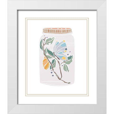 Nature Jar III White Modern Wood Framed Art Print with Double Matting by Vess, June Erica