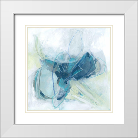 Blue Chasm II White Modern Wood Framed Art Print with Double Matting by Vess, June Erica