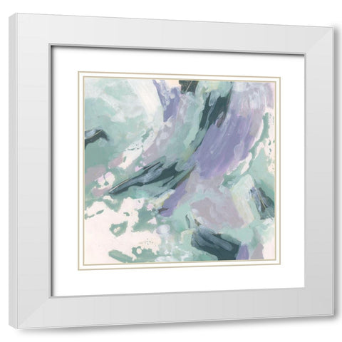 Marbled Periwinkle III White Modern Wood Framed Art Print with Double Matting by Vess, June Erica