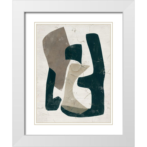 UA Impasto Puzzle I White Modern Wood Framed Art Print with Double Matting by Vess, June Erica