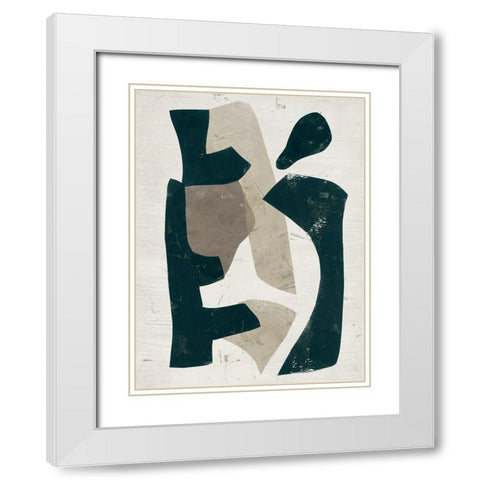 UA Impasto Puzzle II White Modern Wood Framed Art Print with Double Matting by Vess, June Erica