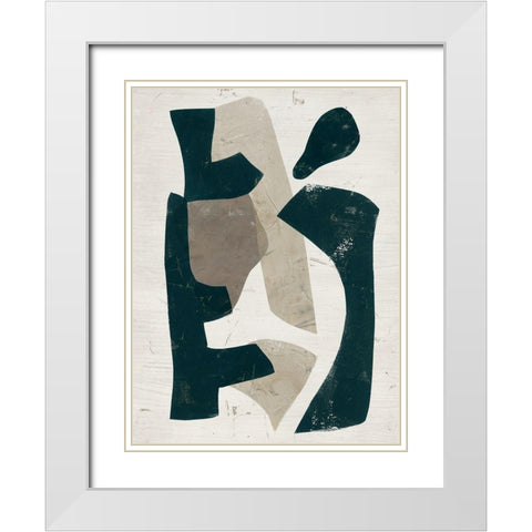 UA Impasto Puzzle II White Modern Wood Framed Art Print with Double Matting by Vess, June Erica