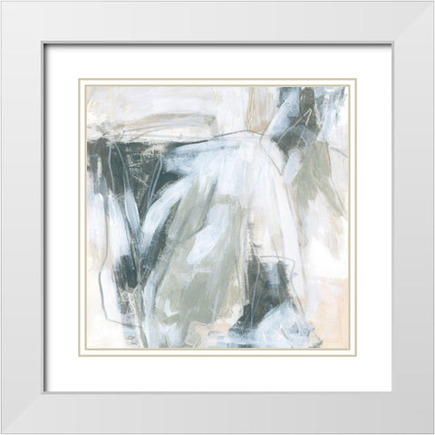 Neutral Swath II White Modern Wood Framed Art Print with Double Matting by Vess, June Erica