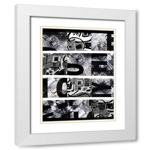 Mish Mash I White Modern Wood Framed Art Print with Double Matting by Smith, Karen