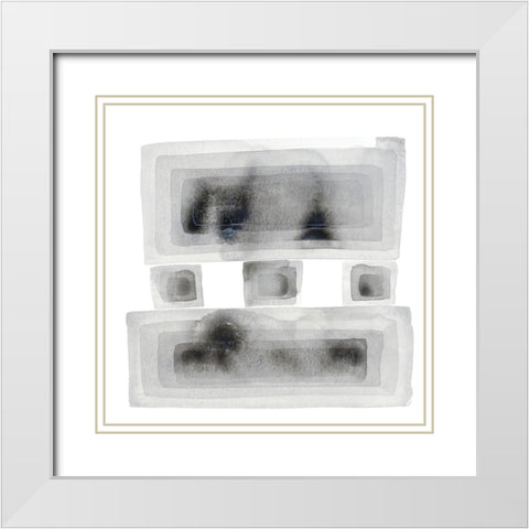 Balanced Squares II White Modern Wood Framed Art Print with Double Matting by Sparler, Erin