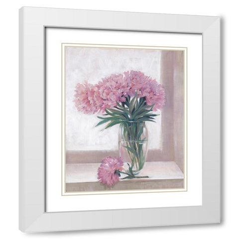 Windowsill Floral I White Modern Wood Framed Art Print with Double Matting by OToole, Tim
