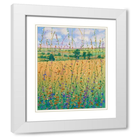 Wildflower Path II White Modern Wood Framed Art Print with Double Matting by OToole, Tim