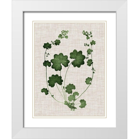 Forest Foliage on Linen II White Modern Wood Framed Art Print with Double Matting by Vision Studio