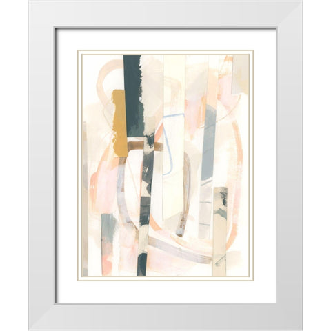 Melon Litmus II White Modern Wood Framed Art Print with Double Matting by Vess, June Erica
