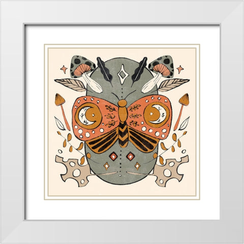 Luna Moths VI White Modern Wood Framed Art Print with Double Matting by Wang, Melissa