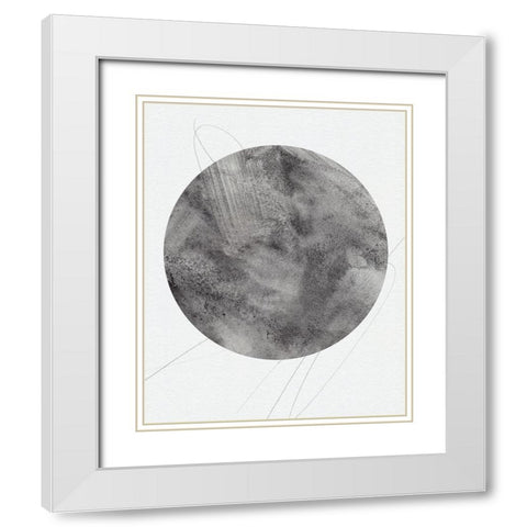 Graphite Moon II White Modern Wood Framed Art Print with Double Matting by Green, Jacob