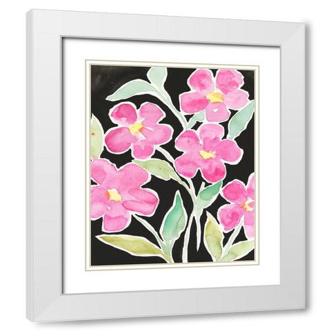 Floral Choir White Modern Wood Framed Art Print with Double Matting by Moore, Regina