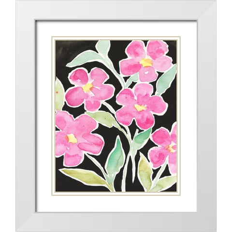 Floral Choir White Modern Wood Framed Art Print with Double Matting by Moore, Regina