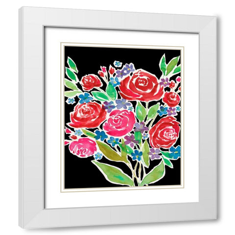 Floral Choir Bouquet White Modern Wood Framed Art Print with Double Matting by Moore, Regina