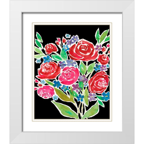 Floral Choir Bouquet White Modern Wood Framed Art Print with Double Matting by Moore, Regina