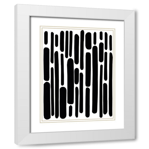 Shuffle I White Modern Wood Framed Art Print with Double Matting by Moore, Regina