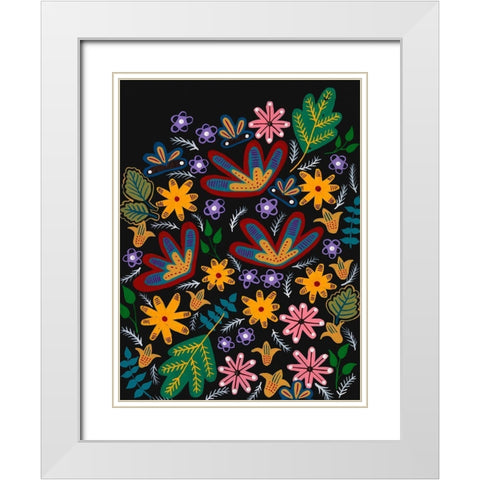 Muddled Flowers I White Modern Wood Framed Art Print with Double Matting by Moore, Regina