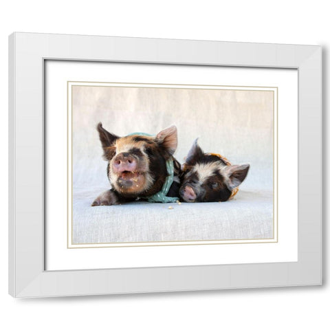 Fiona And Ferdinand I White Modern Wood Framed Art Print with Double Matting by Soderman, Tania