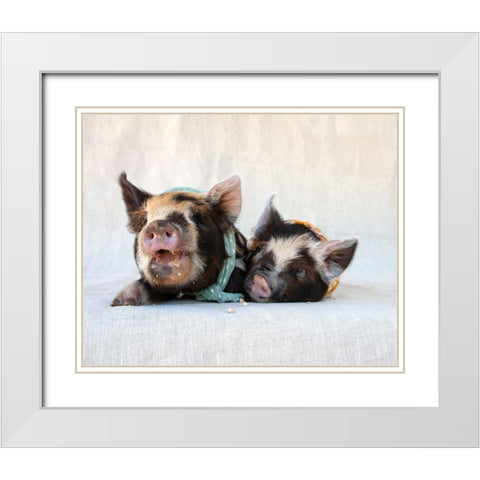 Fiona And Ferdinand I White Modern Wood Framed Art Print with Double Matting by Soderman, Tania