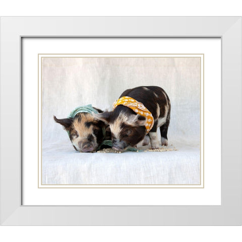 Fiona And Ferdinand IV White Modern Wood Framed Art Print with Double Matting by Soderman, Tania