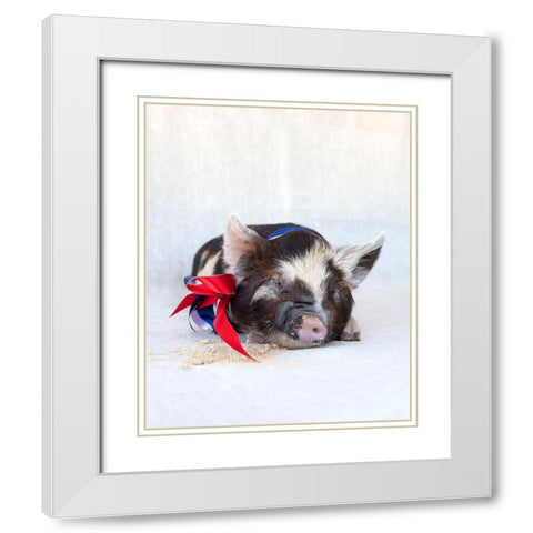 Fiona with Ribbon White Modern Wood Framed Art Print with Double Matting by Soderman, Tania