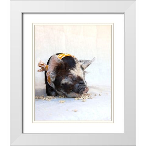 Fiona with Scarf White Modern Wood Framed Art Print with Double Matting by Soderman, Tania