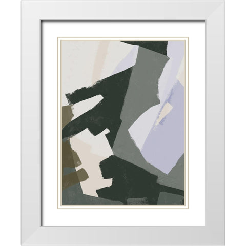Custom Interlocking Rhythm I White Modern Wood Framed Art Print with Double Matting by Vess, June Erica