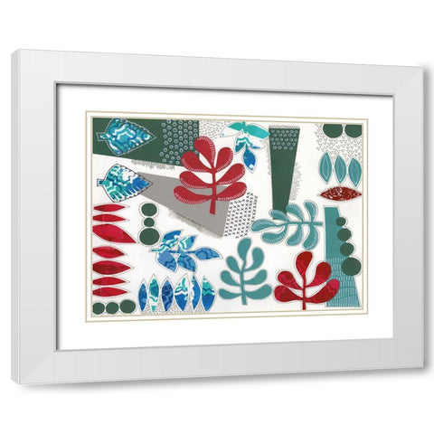 Modan I White Modern Wood Framed Art Print with Double Matting by Moore, Regina