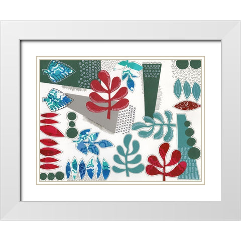 Modan I White Modern Wood Framed Art Print with Double Matting by Moore, Regina