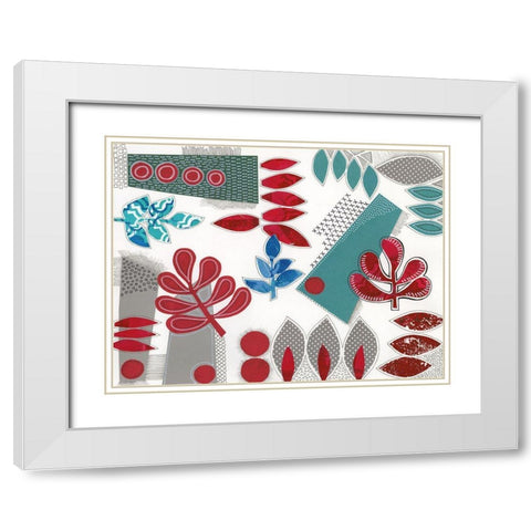 Modan II White Modern Wood Framed Art Print with Double Matting by Moore, Regina