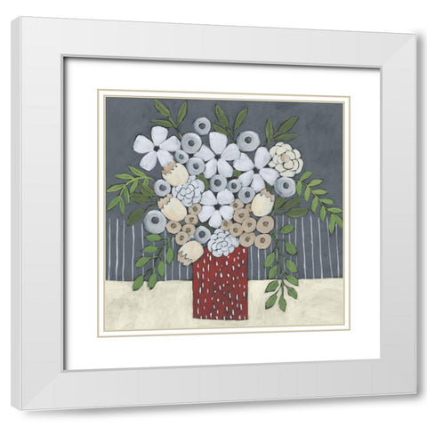 Flowers For You I White Modern Wood Framed Art Print with Double Matting by Moore, Regina