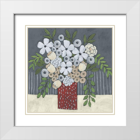 Flowers For You I White Modern Wood Framed Art Print with Double Matting by Moore, Regina
