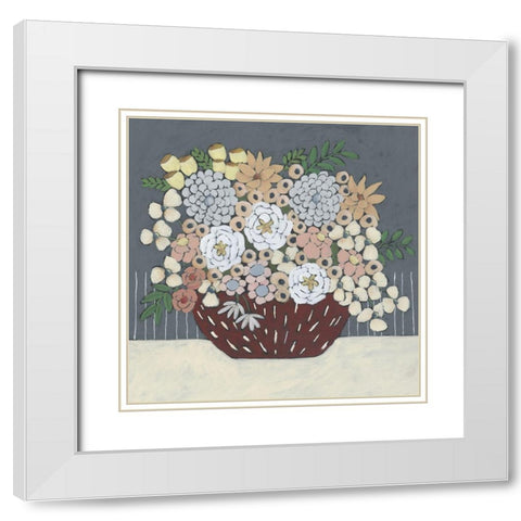 Flowers For You II White Modern Wood Framed Art Print with Double Matting by Moore, Regina