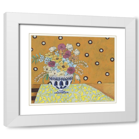 Flowerscape I White Modern Wood Framed Art Print with Double Matting by Moore, Regina