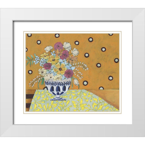 Flowerscape I White Modern Wood Framed Art Print with Double Matting by Moore, Regina