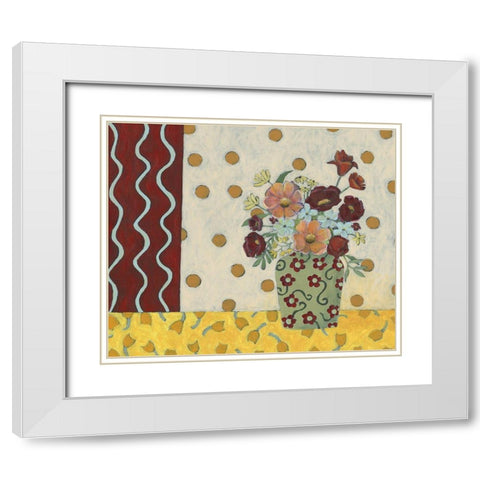 Flowerscape II White Modern Wood Framed Art Print with Double Matting by Moore, Regina