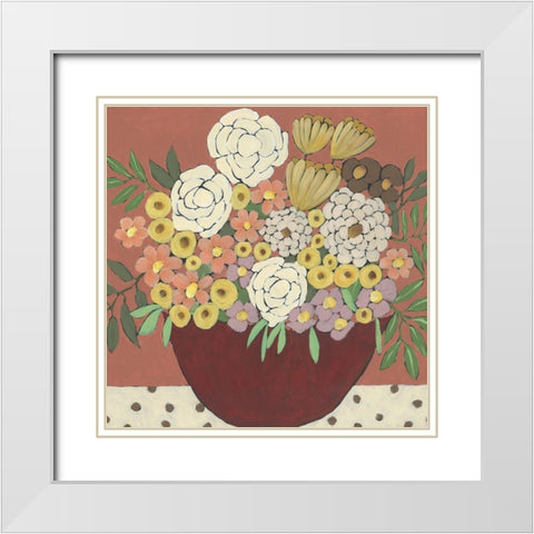 Inspired Flowers II White Modern Wood Framed Art Print with Double Matting by Moore, Regina