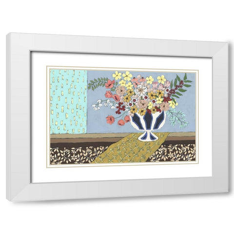 Flowers Blooming White Modern Wood Framed Art Print with Double Matting by Moore, Regina