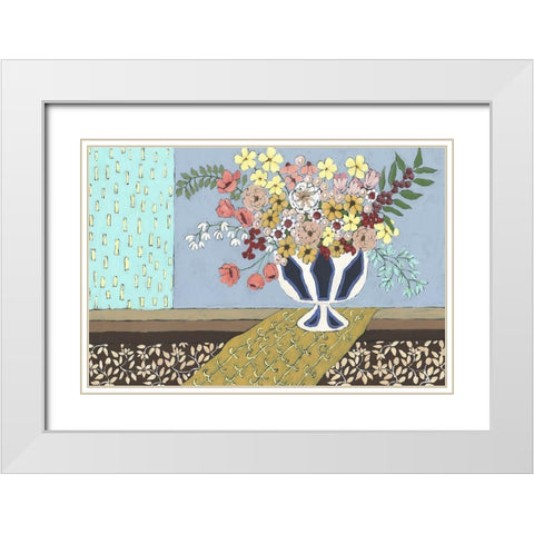 Flowers Blooming White Modern Wood Framed Art Print with Double Matting by Moore, Regina
