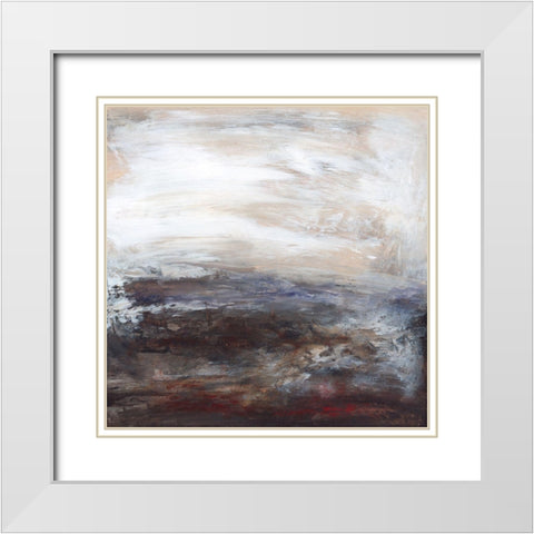 Abstract Illusion I White Modern Wood Framed Art Print with Double Matting by Gordon, Sharon