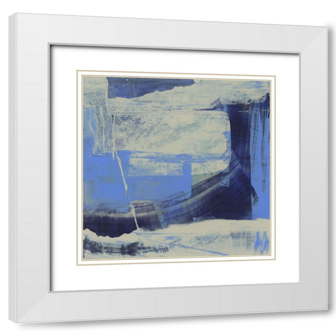 Evolve Blue I White Modern Wood Framed Art Print with Double Matting by Gordon, Sharon
