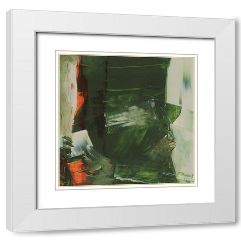 Evolve Green I White Modern Wood Framed Art Print with Double Matting by Gordon, Sharon