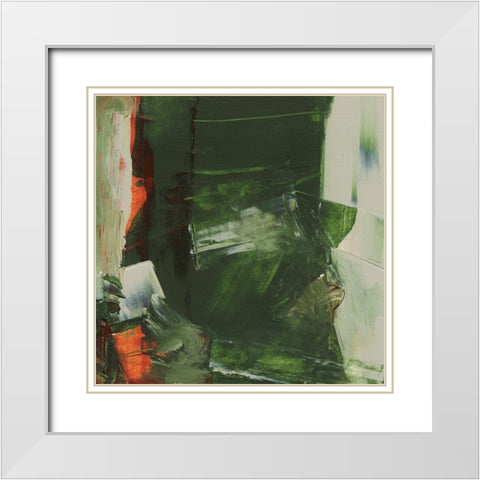 Evolve Green I White Modern Wood Framed Art Print with Double Matting by Gordon, Sharon