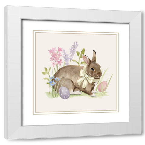 Easter Bun III White Modern Wood Framed Art Print with Double Matting by Barnes, Victoria