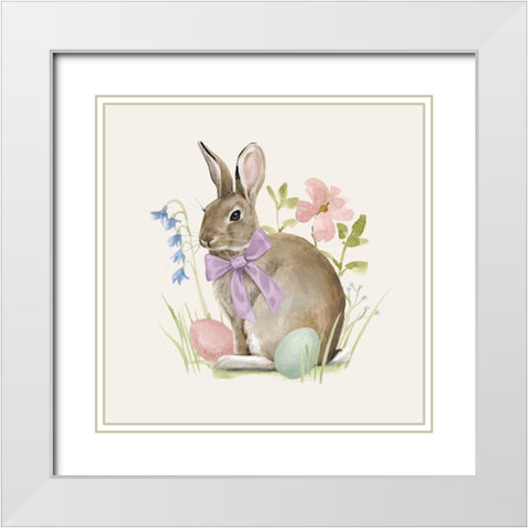 Easter Bun IV White Modern Wood Framed Art Print with Double Matting by Barnes, Victoria