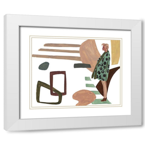 Vintage Vibes V White Modern Wood Framed Art Print with Double Matting by Wang, Melissa