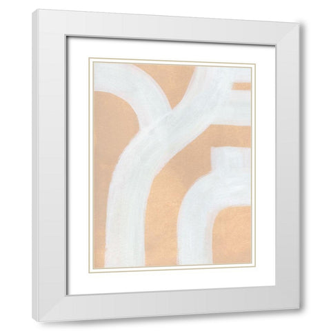 Neutral Winding Paths I White Modern Wood Framed Art Print with Double Matting by Green, Jacob