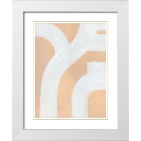 Neutral Winding Paths I White Modern Wood Framed Art Print with Double Matting by Green, Jacob