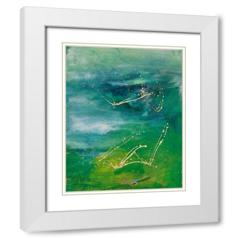 Peaceful Diptych I White Modern Wood Framed Art Print with Double Matting by Combs, Joyce